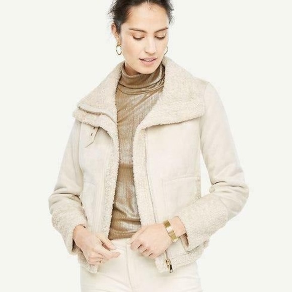 Ann Taylor Jackets & Blazers - NWOT Ann Taylor Faux Shearling Bomber Jacket *4